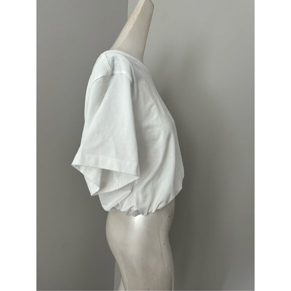 NWT Simkhai Basic Crew Neck Pullover 3/4 Sleeve T Shirt White Size Large $155 - Picture 7 of 10